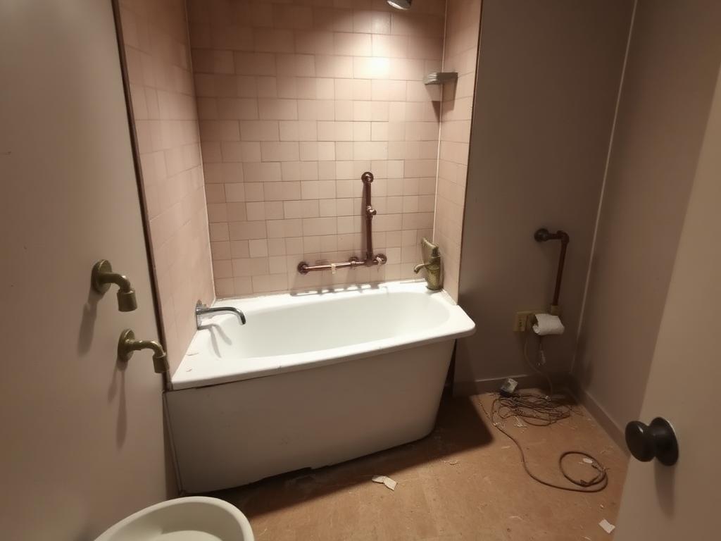 Hall bath before the repair